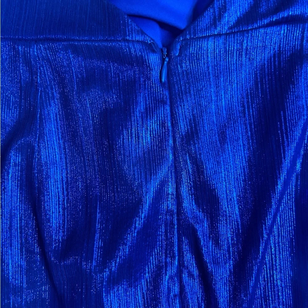 Superdown Claudette Cutout Blue Metallic Mini Dress Size Medium NWOT - Picture 11 of 14